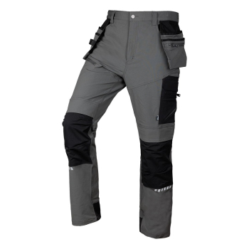 Spodnie robocze Mix&Match, 4 way stretch, z kaburami, Cordura, szaro-czarne, rozmiar XL