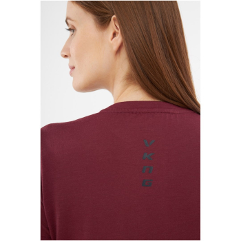 T-shirt damski VIKING Salen Lady Merino bordowy   XS