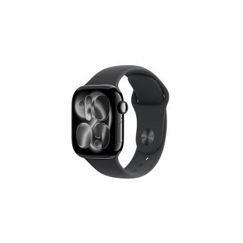 Zegarek Apple Watch Series 11 GPS + Cellular 42mm Jet Black Aluminium Case z Czarnym Sportowym Paskiem - M/L