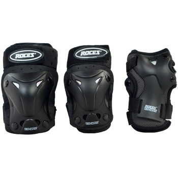 Ochraniacze na łyżworolki Roces Ventilated JR czarne 3pack 301352 01   M