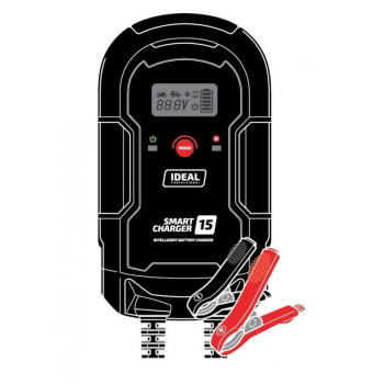Prostownik SMART CHARGE 15 LCD, napięcie ładowania: 12/24 V IDEAL, prąd ładowania: 8/15A, napięcie zasilania: 230V, rodzaj akumulatora: AGM/GEL/MF/WEL