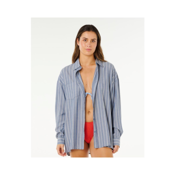 Koszula damska RIP CURL Beach Days Pinstripe Shirt niebieska - S