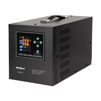 Zasilacz awaryjny Rebel POWER-2000-LFP4 - przetwornica z czystym przebiegiem sinusoidalnym i funkcją ładowania 12V 230V 2000VA/1200W