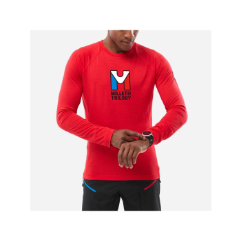 Koszulka mÄ™ska MILLET Trilogy Wool Ts Ls M czerwona - M