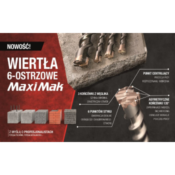 MAKITA WIERTŁO SDS MAX 18x 400x 540mm MAXI MAK 6-OSTRZOWE