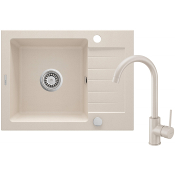 Zlewozmywak granitowy z baterią 1-komorowy z ociekaczem ZQZA511A 5907650875505