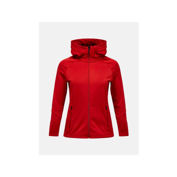 Bluza damska PEAK PERFORMANCE W Rider Essentials Midlayer Zip Hood kolor czerwony - S