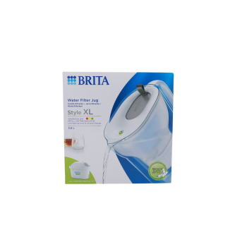 BRITA Wasserfilter-Kanne Style XL hellgrau (3,6l) inkl. 1 MAXTRA PRO Kartusche