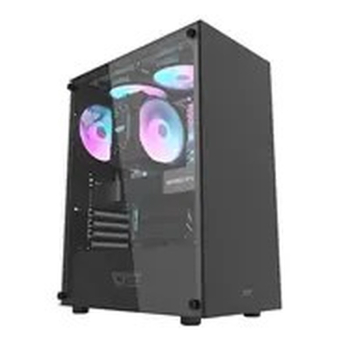 darkFlash DK100 czarny / ATX / bez wentylatorów / 3x USB-A / strona przezroczysta / bez zasilacza