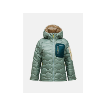Kurtka damska puchowa PEAK PERFORMANCE W Helium Utility Down Hood Jacket kolor zielony - S