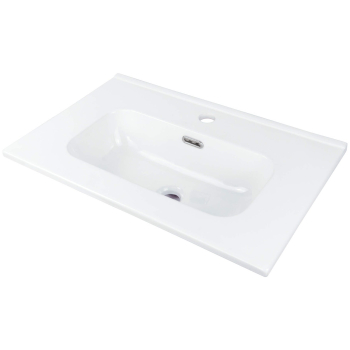 Umywalka ceramiczna wpuszczana z miejscem na baterię - 60 cm