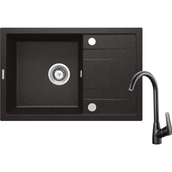 Zlewozmywak granitowy z baterią 1-komorowy z ociekaczem ZRCB2113 5907650812319