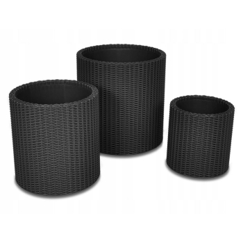Doniczka KETER Cylinder Planters 230217 (434mm x 443mm x 434 mm; kolor antracyt)