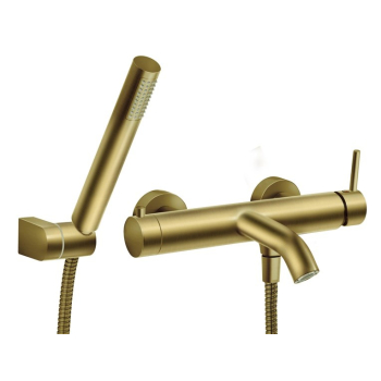 BATH MIXER WITH SHOWER SET BRUSHED GOLD