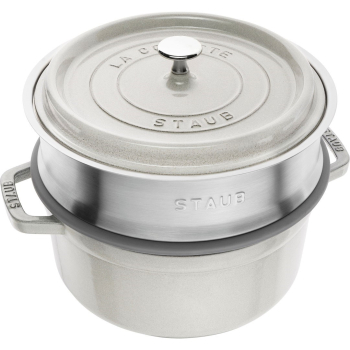 Garnek żeliwny okrągły z wkładem STAUB La Cocotte 40508-822-0 - 3.8 ltr. biała trufla