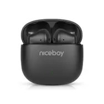 Niceboy Beans 4 POP czarne / Słuchawki bezprzewodowe z mikrofonem / Bluetooth 5.4 / IPX4 / etui ładujące