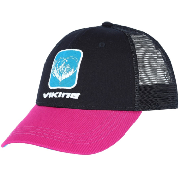 Czapka damska VIKING Terra czarno różowa   one size