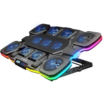 Podstawka chłodząca Rampage GLACIERS50 Gamingowa pod laptop 14–17”, 2600RPM, czarna