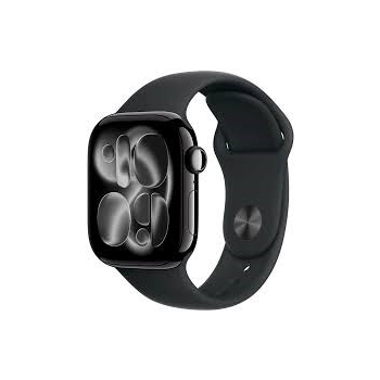 Apple Watch Series 11 GPS + Cellular 46mm Jet Black Aluminium Case with Black Sport Band - S/M