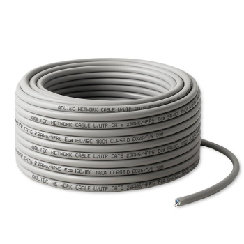 Qoltec Kabel sieciowy skrętka UTP do Patchcordu | Miedziany Cu |CAT6 | High speed 1Gb/s | LAN | 50m | szary