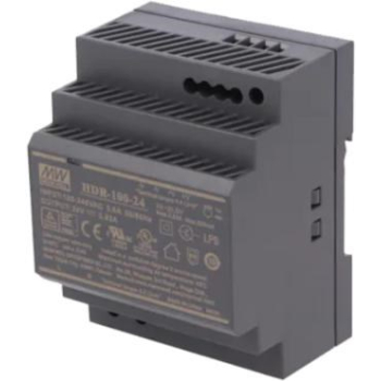 Przewodowy zasilacz 24V DC 100W na szynę DIN czarny ZS-24/100 Tech Sterowniki