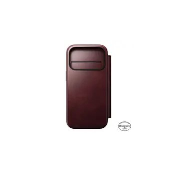 NOMAD Modern Leather Folio - skórzane etui do iPhone 17 Pro kompatybilne z MagSafe, skóra Horween (burgundy)