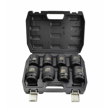 AWTOOLS ZESTAW NASADEK UDAROWYCH 3/4"  8cz./24-38mm KRÓTKIE BLACK LINE