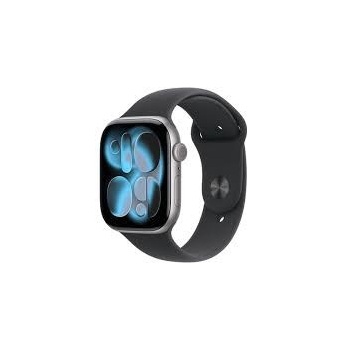 Apple Watch Series 11 GPS + Cellular 46mm Space Grey Aluminium Case with Black Sport Band - M/L