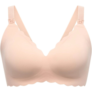 Momcozy YN46 (L) | Bezszwowy Kwiatowy Biustonosz do Karmienia Push-up | Cielisty Floral