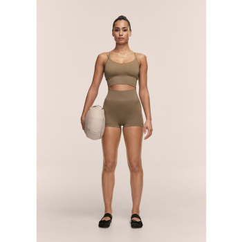 Legginsy treningowe damskie CASALL Shiny Seamless Rib Hotpants kolor zielony - S