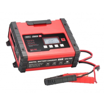 Prostownik PRAKTIK CHARGER 15 LCD, napięcie ładowania: 12 V IDEAL, prąd ładowania: 2/8/15A, napięcie zasilania: 230V, rodzaj akumulatora: AGM/EFB/GEL/