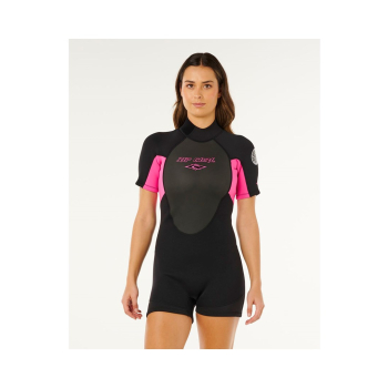 Pianka neoprenowa damska Rip Curl Omega Back Zip Springsuit - black/pink rozmiar: s