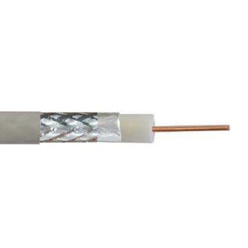 Kabel koncentryczny DIGITUS RG-6, 1.05mm Cu 75 Ohm, ekran (2x folia +oplot 77%), Eca, PVC,305m,biały