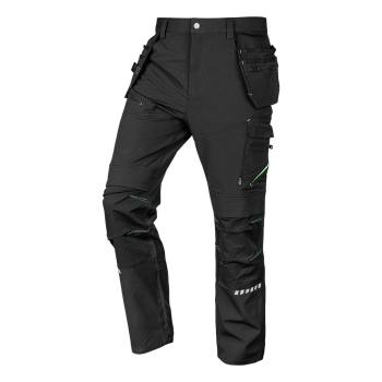 Spodnie robocze Mix&Match, 4 way stretch, z kaburami, Cordura, czarne, rozmiar XS