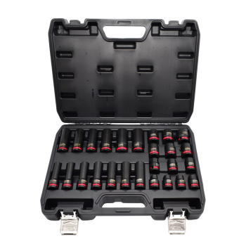 AWTOOLS ZESTAW NASADEK UDAROWYCH 1/2" 26cz./10-24mm/ KRÓTKIE I DŁUGIE BLACK LINE