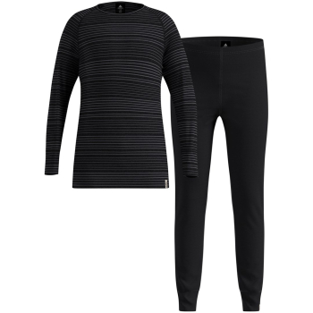Zestaw bielizny dziecięcej Odlo Set long ACTIVE WARM ECO SET roz. 92cm Czarno-Szary