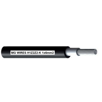 Przewód fotowoltaiczny // MG Wires // 1x6mm2, 0,6/1kV czarny H1Z2Z2-K-6mm2 BK, opakowanie 100m