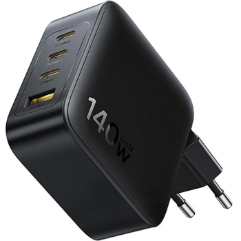 Ładowarka sieciowa Baseus GaN EnerFill FH11 E0121J00 szybka 140W 3xUSB-C PD + 1xUSB czarna