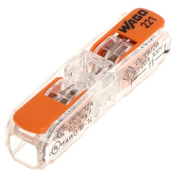 Wago 221-2411 wtyczka Pomarańczowy, Przezroczysty