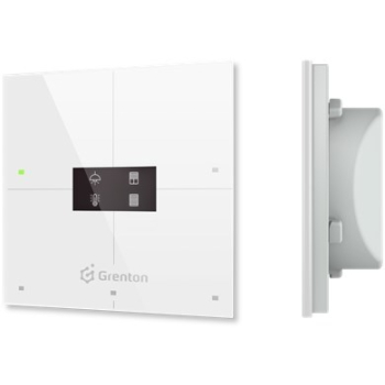 Smart panel Grenton / 4 pola dotykowe / wyświetlacz OLED / TF-Bus / biały szklany front