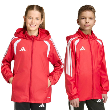Kurtka dla dzieci adidas Tiro 26 League Windbreaker czerwona JY9724 164cm