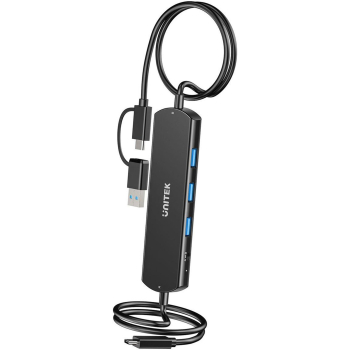 Unitek KVM Hub 10 Gbps – przełączanie między 2 hostami, 3×USB-A