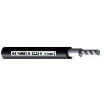 Przewód fotowoltaiczny // MG Wires // 1x4mm2, 0,6/1kV czarny H1Z2Z2-K-4mm2 BK, opakowanie 50m