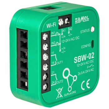 Inteligentny sterownik bram i drzwi SBW-02 Wi-Fi, SUPLA 12-24 V AC/DC ZAMEL
