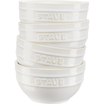 Zestaw 4 misek okrągłych Staub - 14 cm, Kość słoniowa