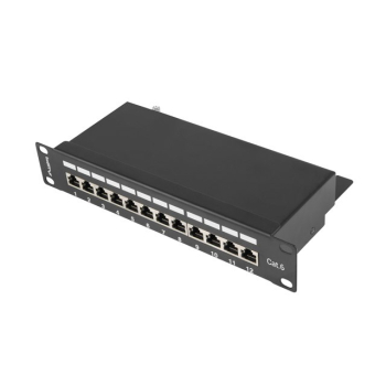 Patch panel Lanberg PPF6-9012-B (1U; 10"; kat. 6; FTP; 12xRJ-45)