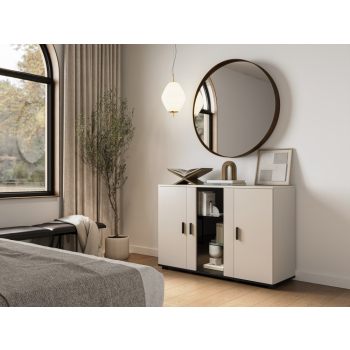 Komoda SOHO 120x41x80 kaszmir+ czarny