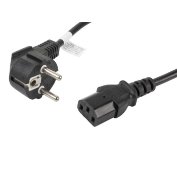 Kabel Lanberg CA-C13C-11CC-0018-BK (C13 / IEC C13 / IEC 320 C13 F - Schuko M; 1,8m; kolor czarny)