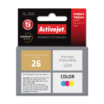 Activejet AL-26N Tusz (zamiennik Lexmark 26 10N0026; Supreme; 12 ml; kolor)