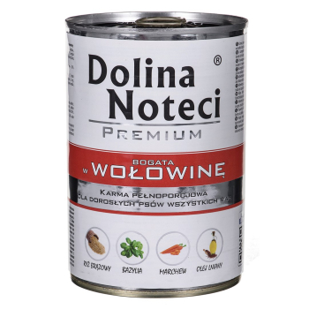 DOLINA NOTECI Premium bogata w wołowinę - mokra karma dla psa - 400 g